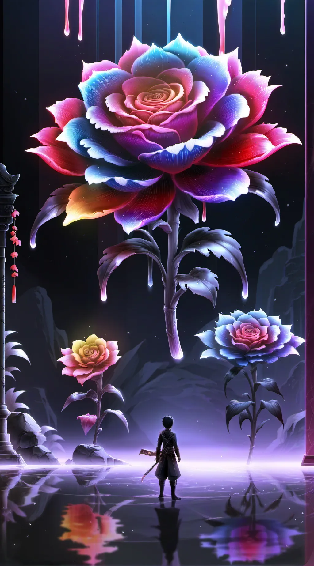 ai character: DandysWorldReact background