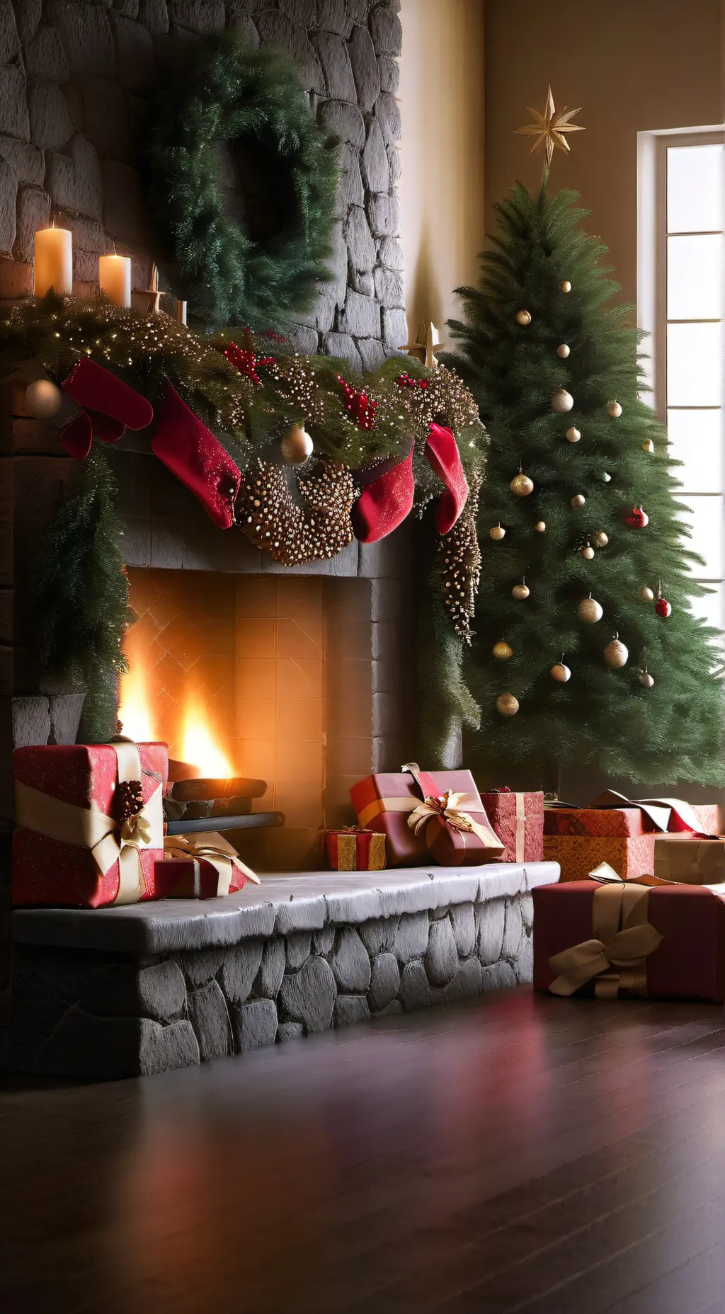 ai character: kny navidad  background