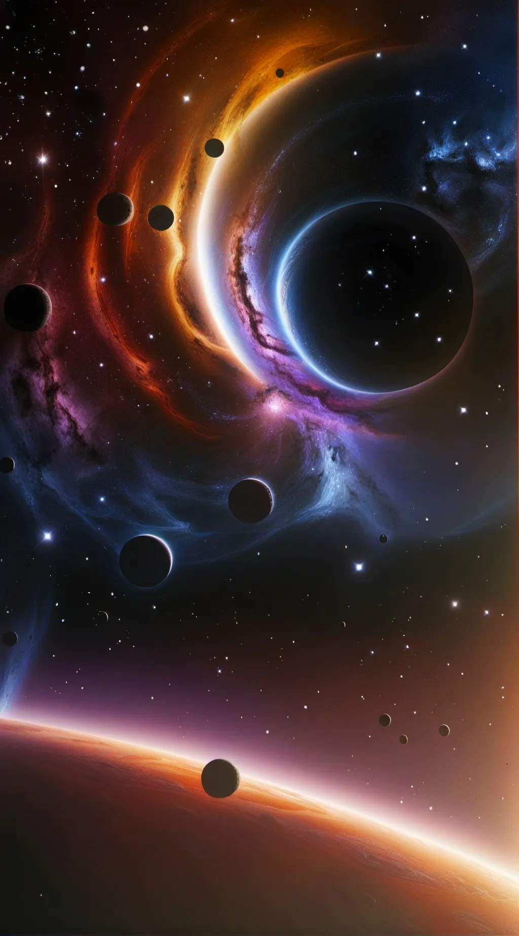 ai character: Saturn and Uranus background