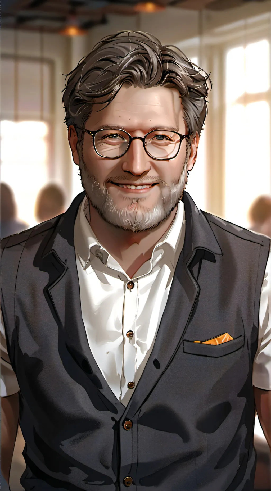 ai character: Gabe newell background