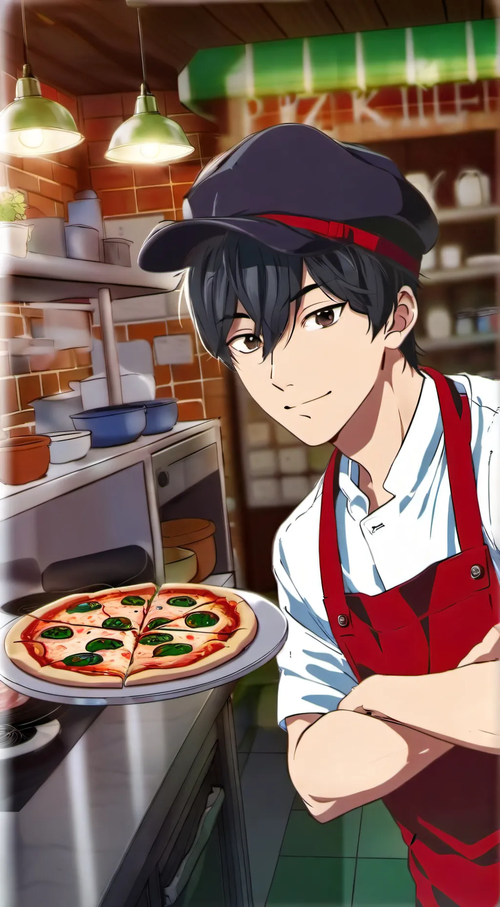ai character: bangchan (pizza 1) background