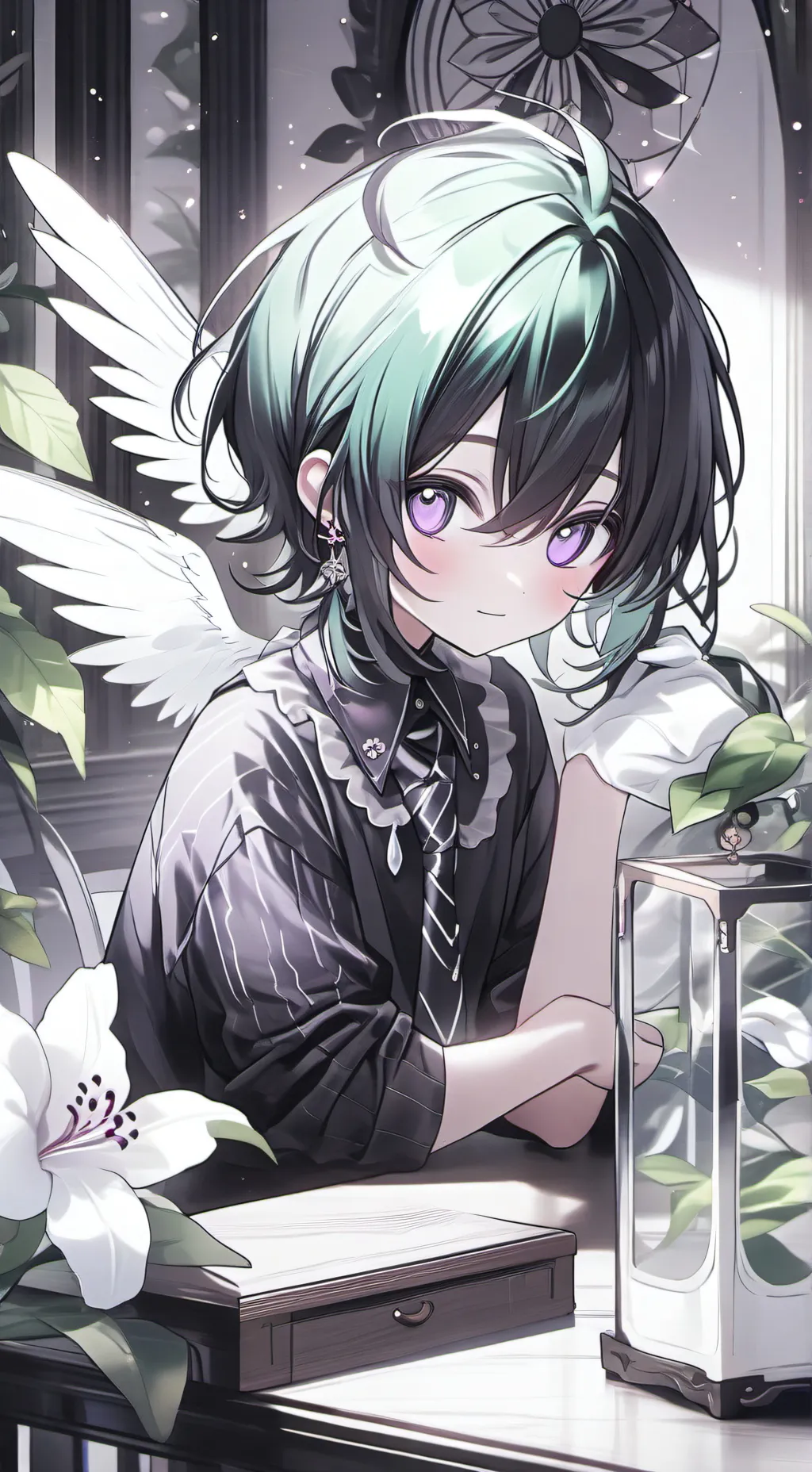 ai character: Iridescent Wing Spirit background