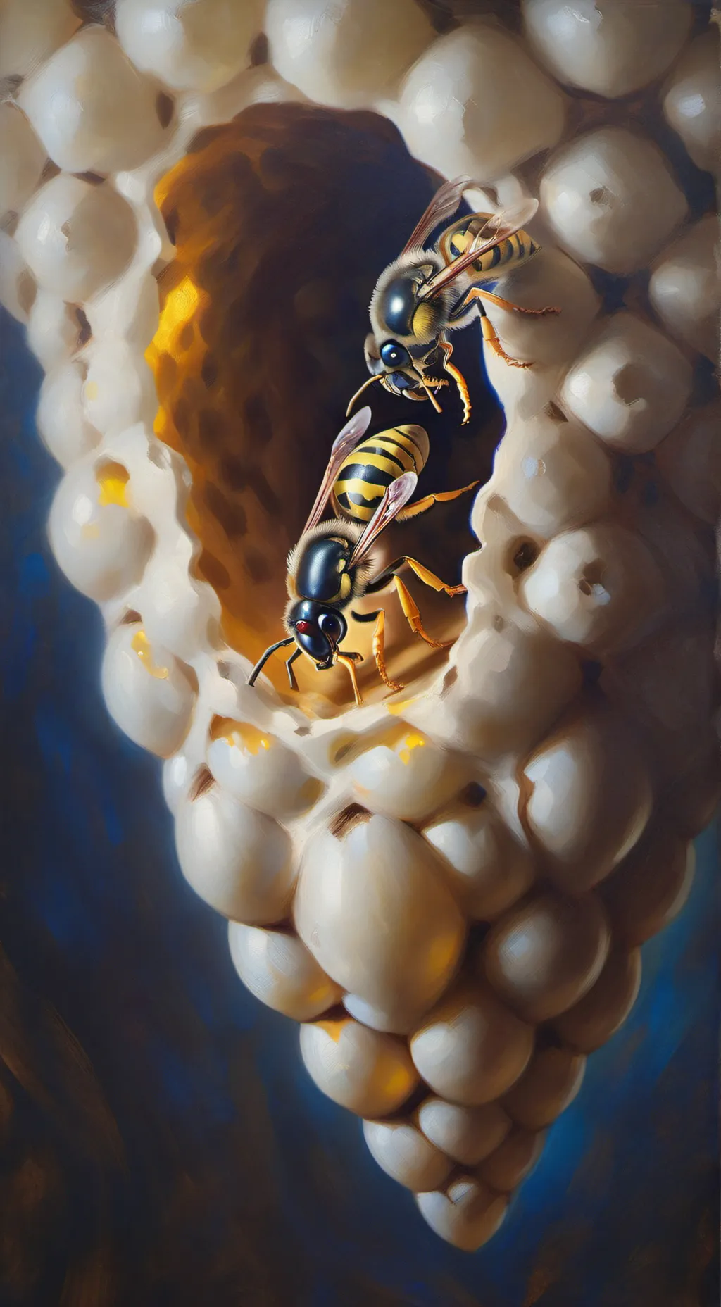 ai character: Wasp nest background