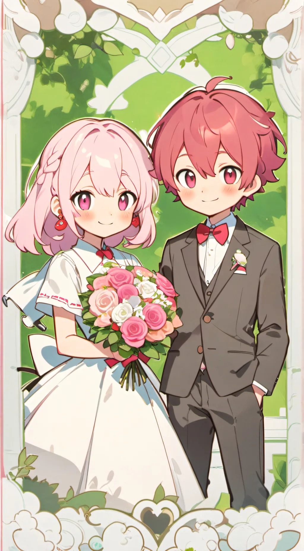 ai character: wedding background