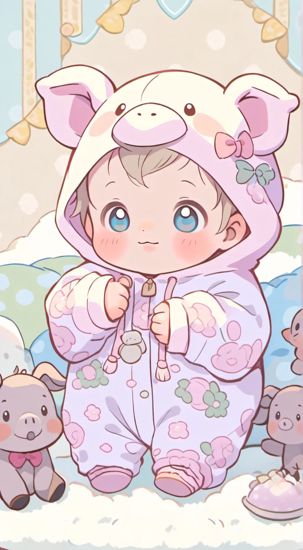 ai character: Piggy babies 🐷 background