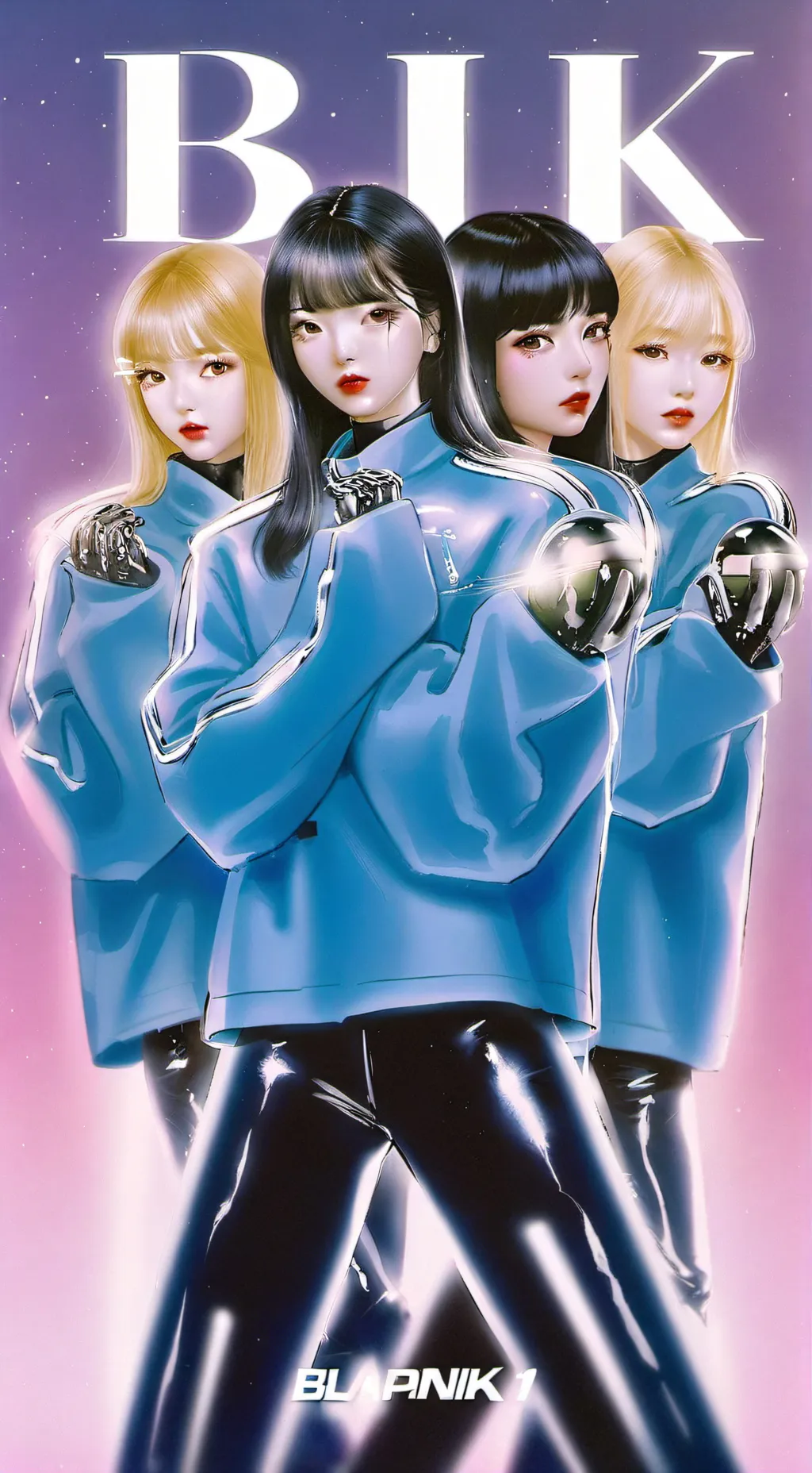 ai character: BLΛƆKPIИK background