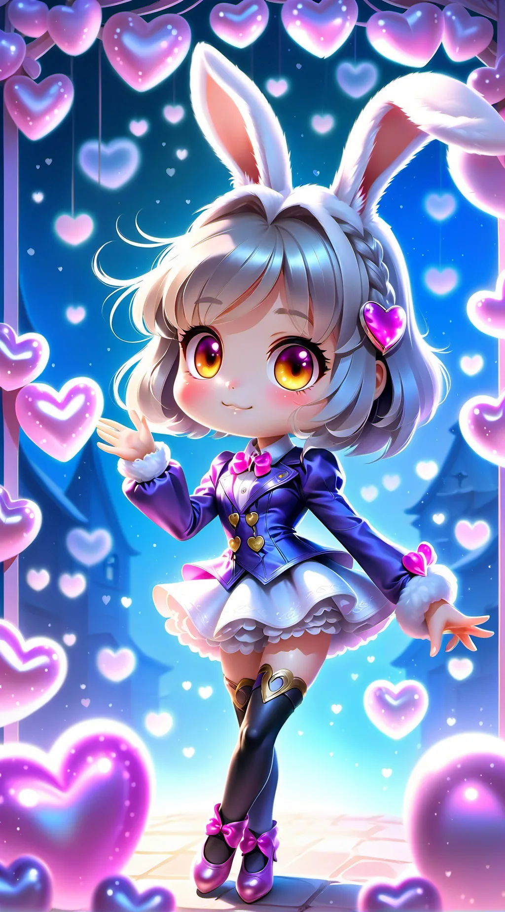 ai character: Bunny Lady Glitte background
