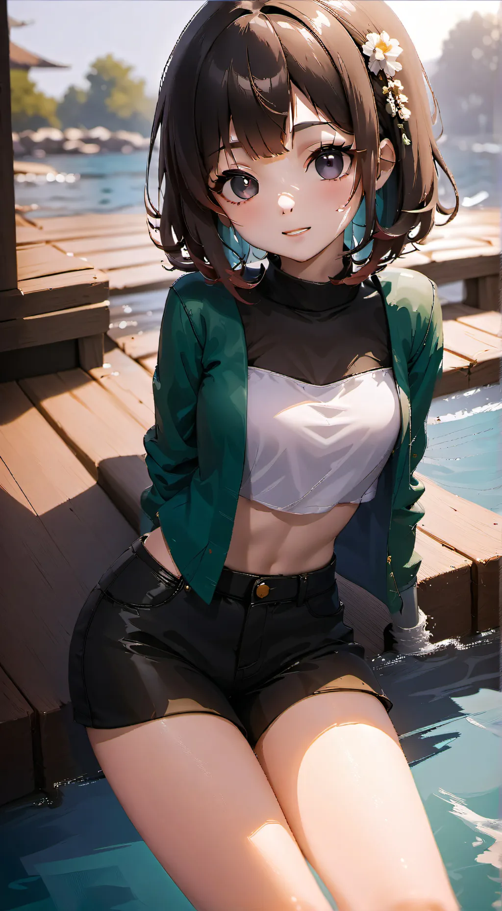 ai character: Swimming beuty background
