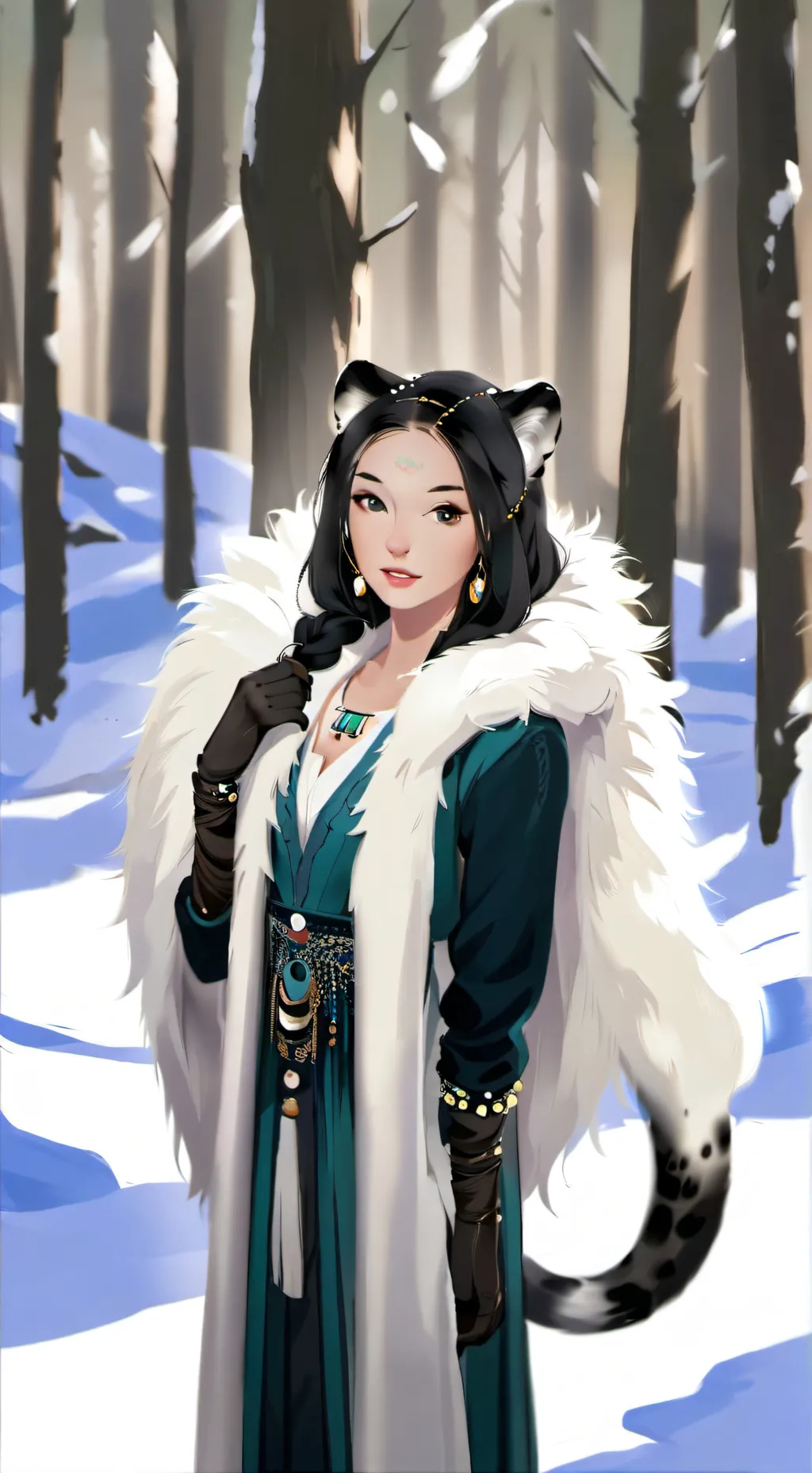 ai character: Snow background