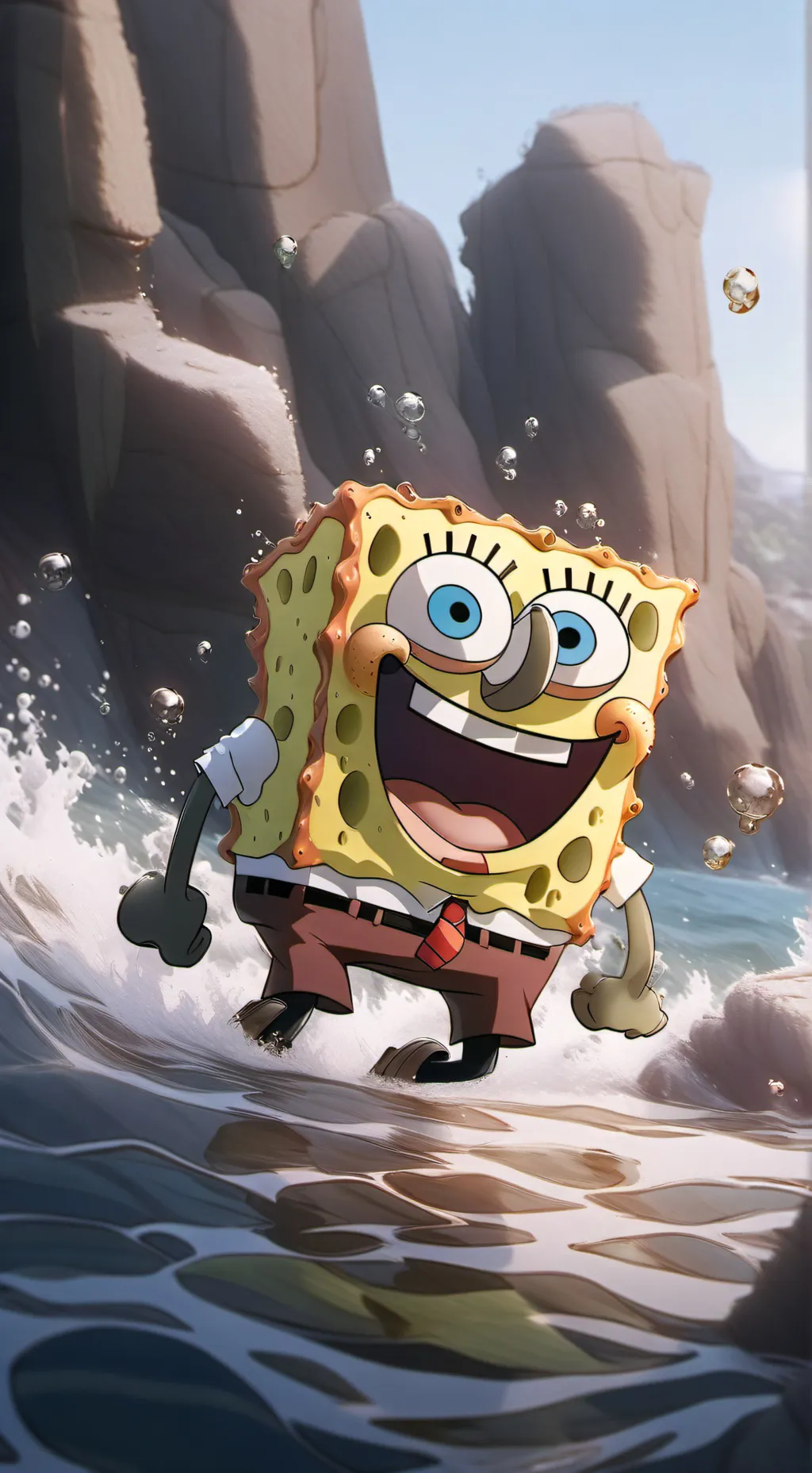 ai character: Spongebob luvs you background