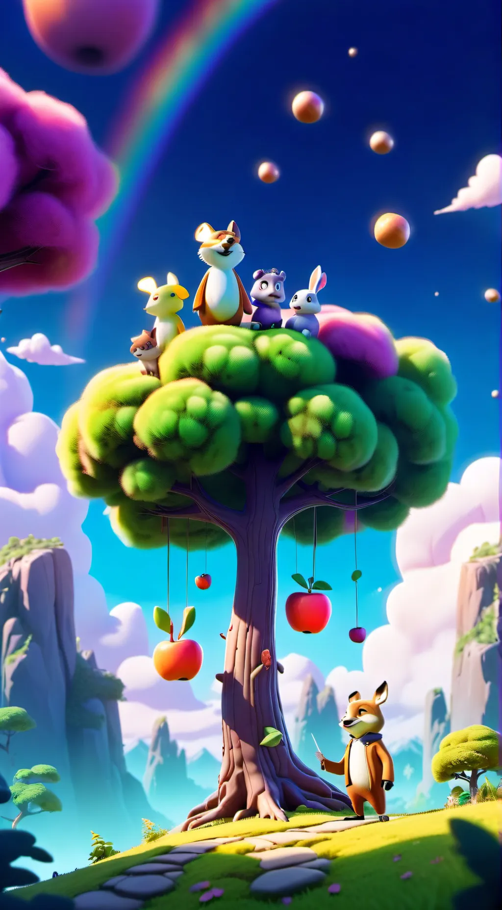 ai character: ￼ cartoon world background