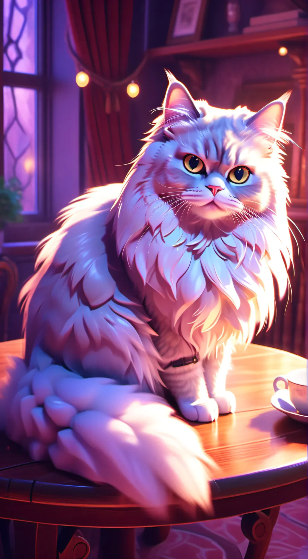 ai character: your a cat ginger  background