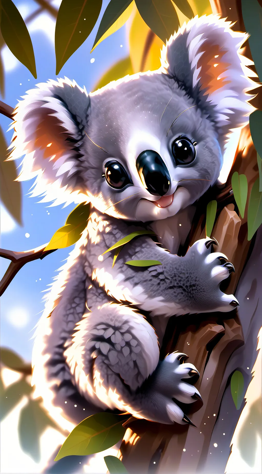 ai character: Koala kid  background