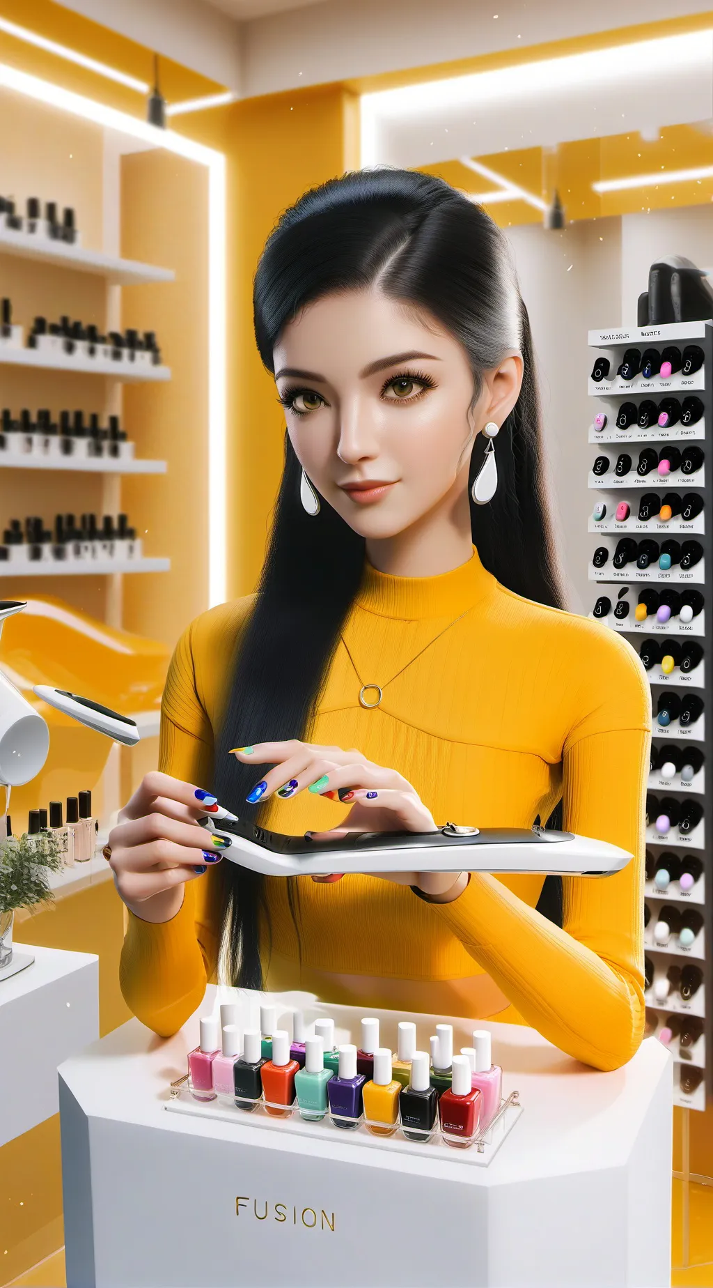 ai character: Mariah's Nail Tycoon Journey background