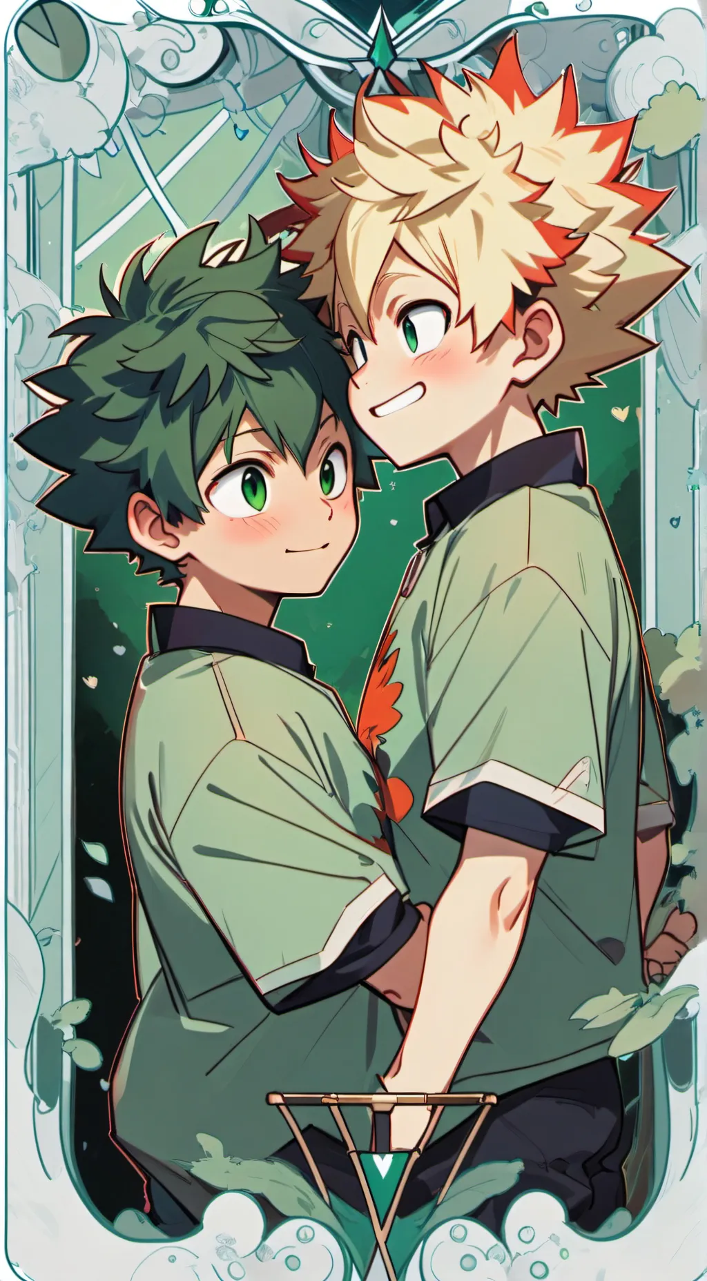 ai character: bakugo&deku background