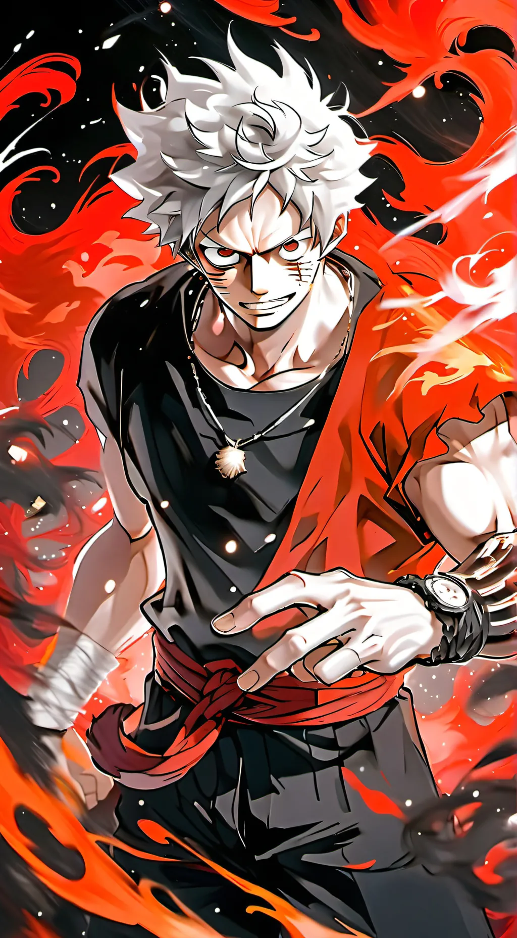 ai character: luffy gear 5 background