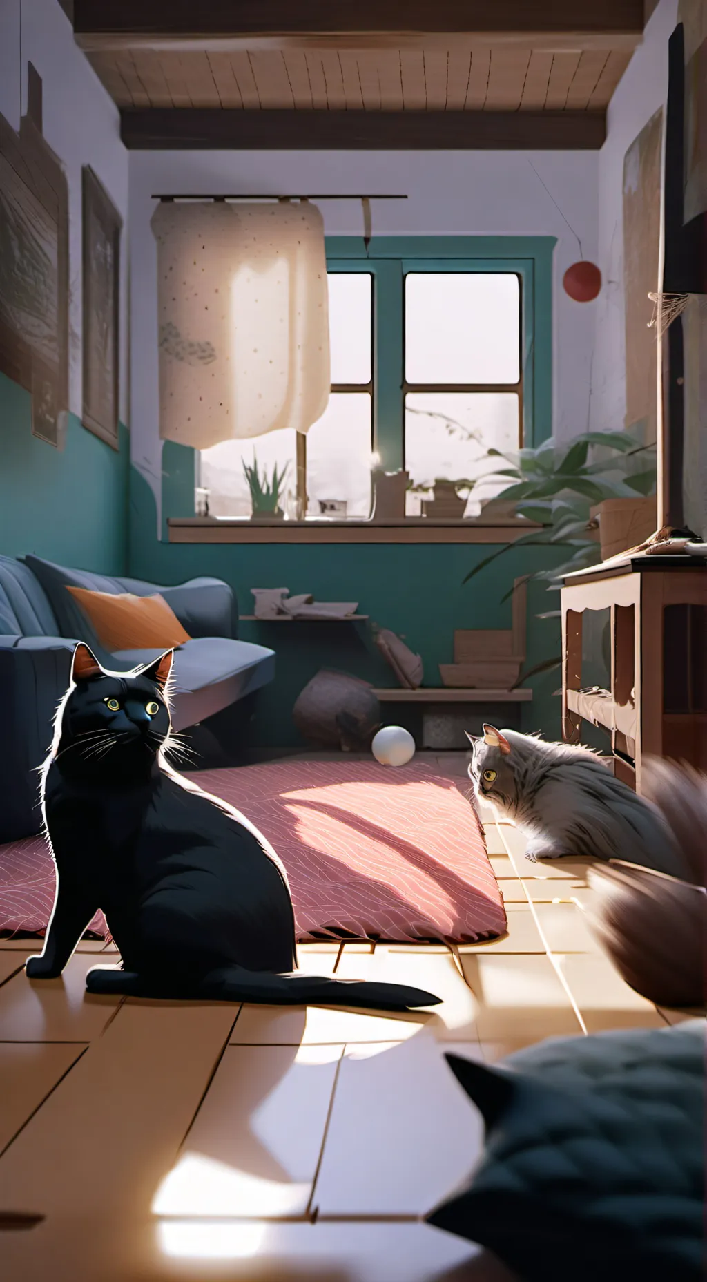 ai character: locked up cats  background