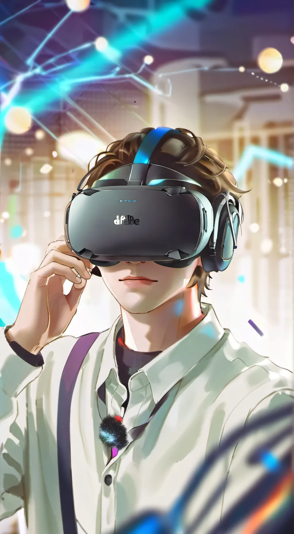 ai character: stuck in a vr game background