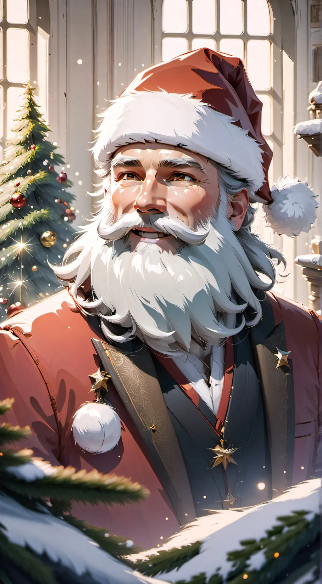 ai character: Santa  background