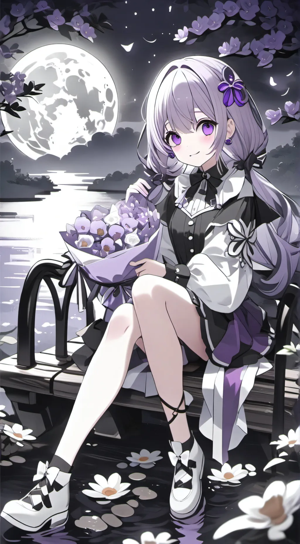 ai character: Violet background