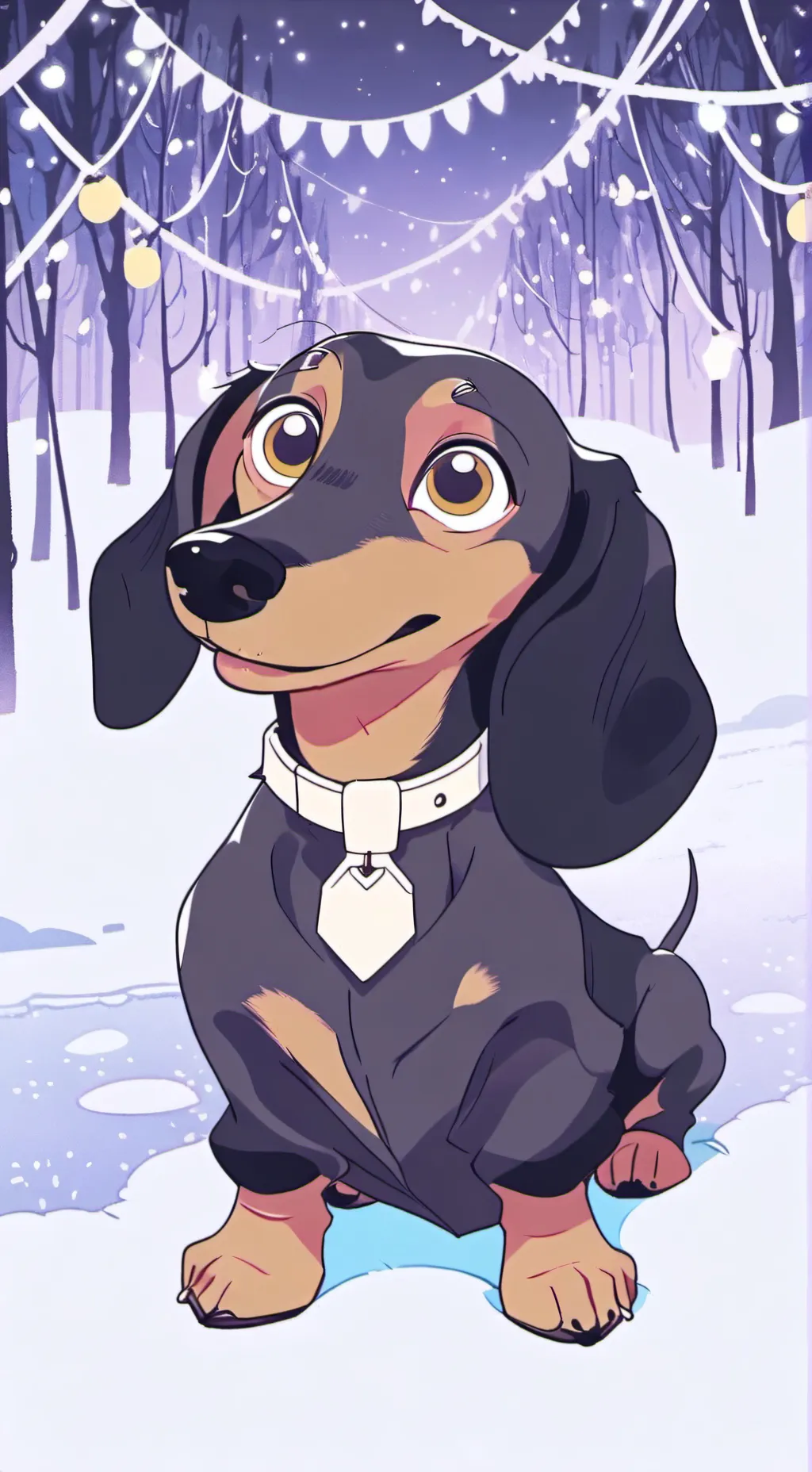 ai character: Yellow Dachshund Furry background