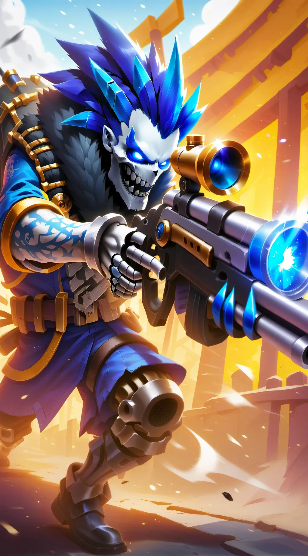 ai character: Skeleton rage background