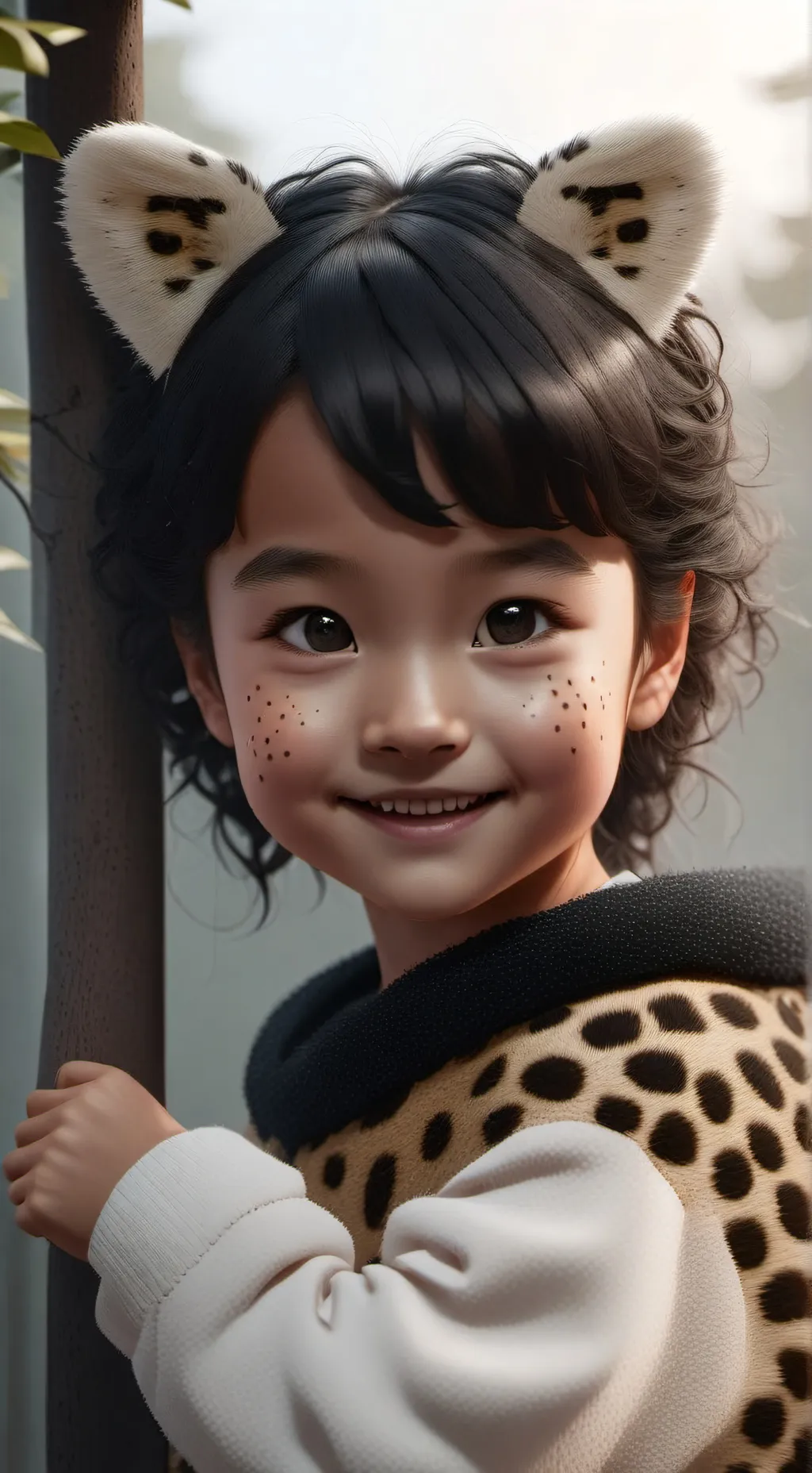 ai character: Wolfie the Climbing Leopard background