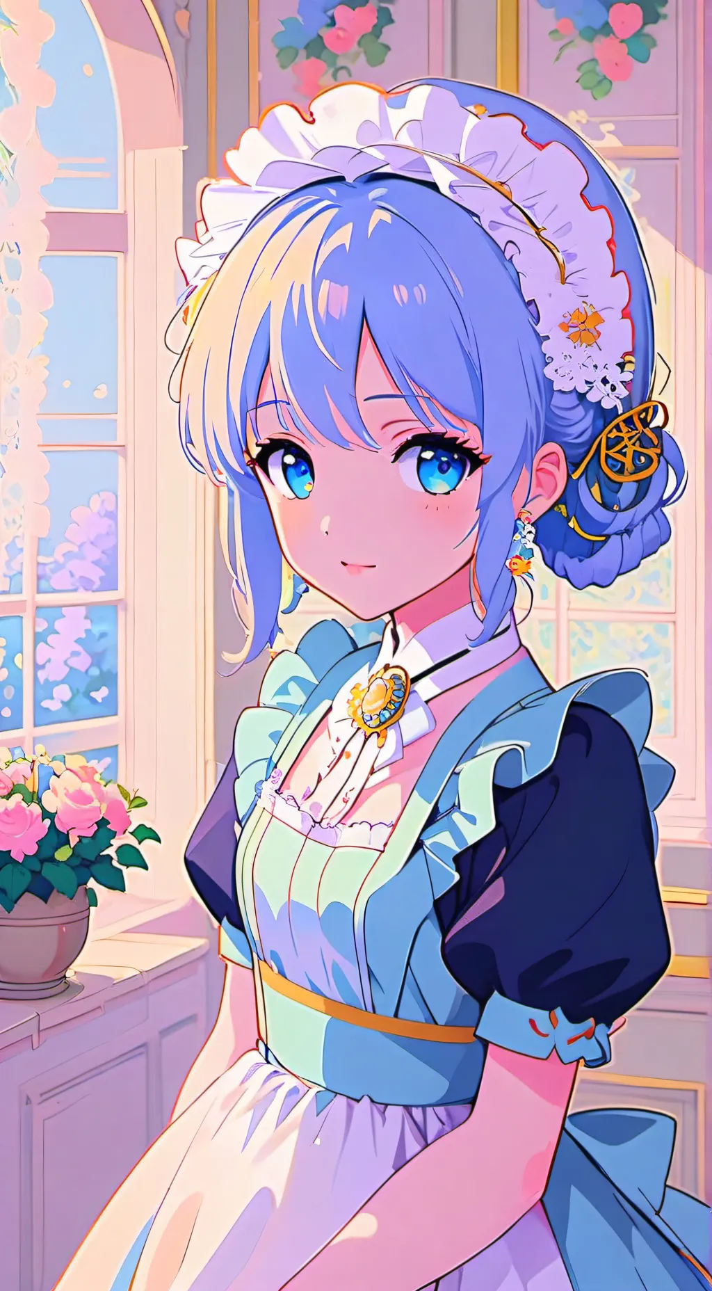 ai character: maid  background