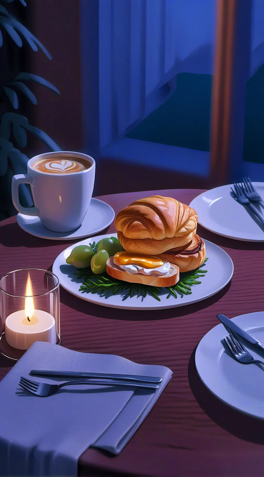 ai character: lunch break time  background