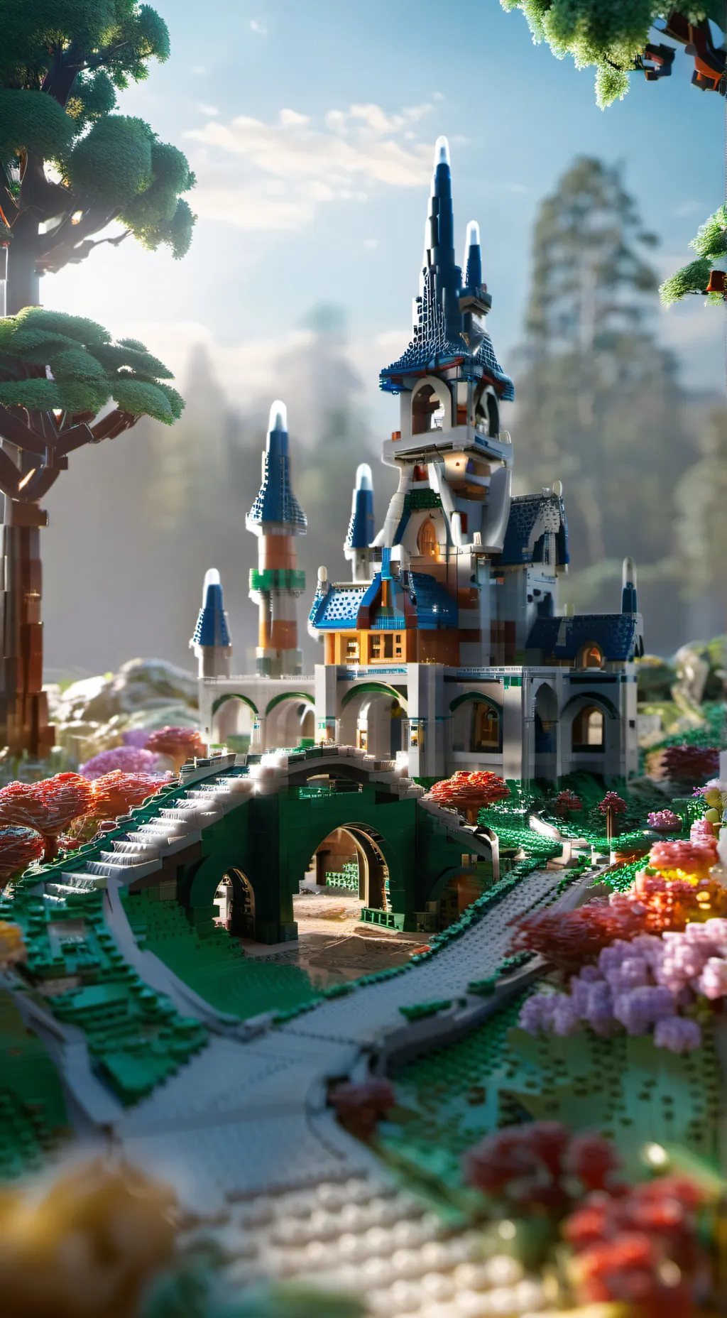 ai character: MHA x LEGO background