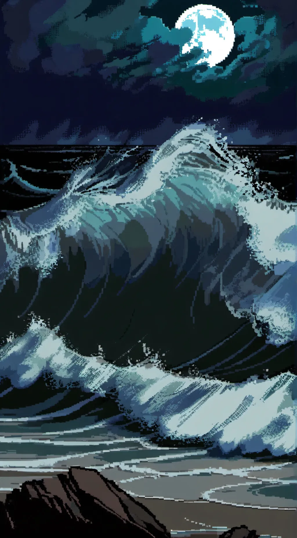 ai character: Lost at sea.. background