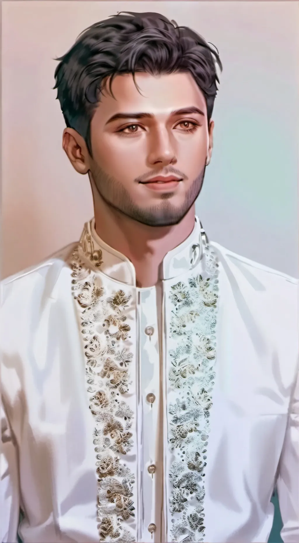 ai character: SUha Milck SUhail  background