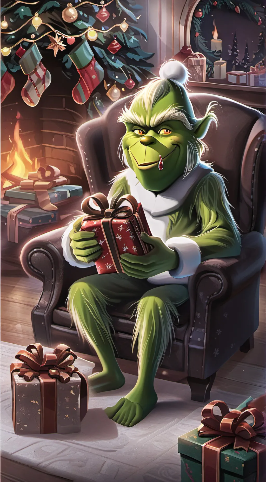 ai character: Grinch background