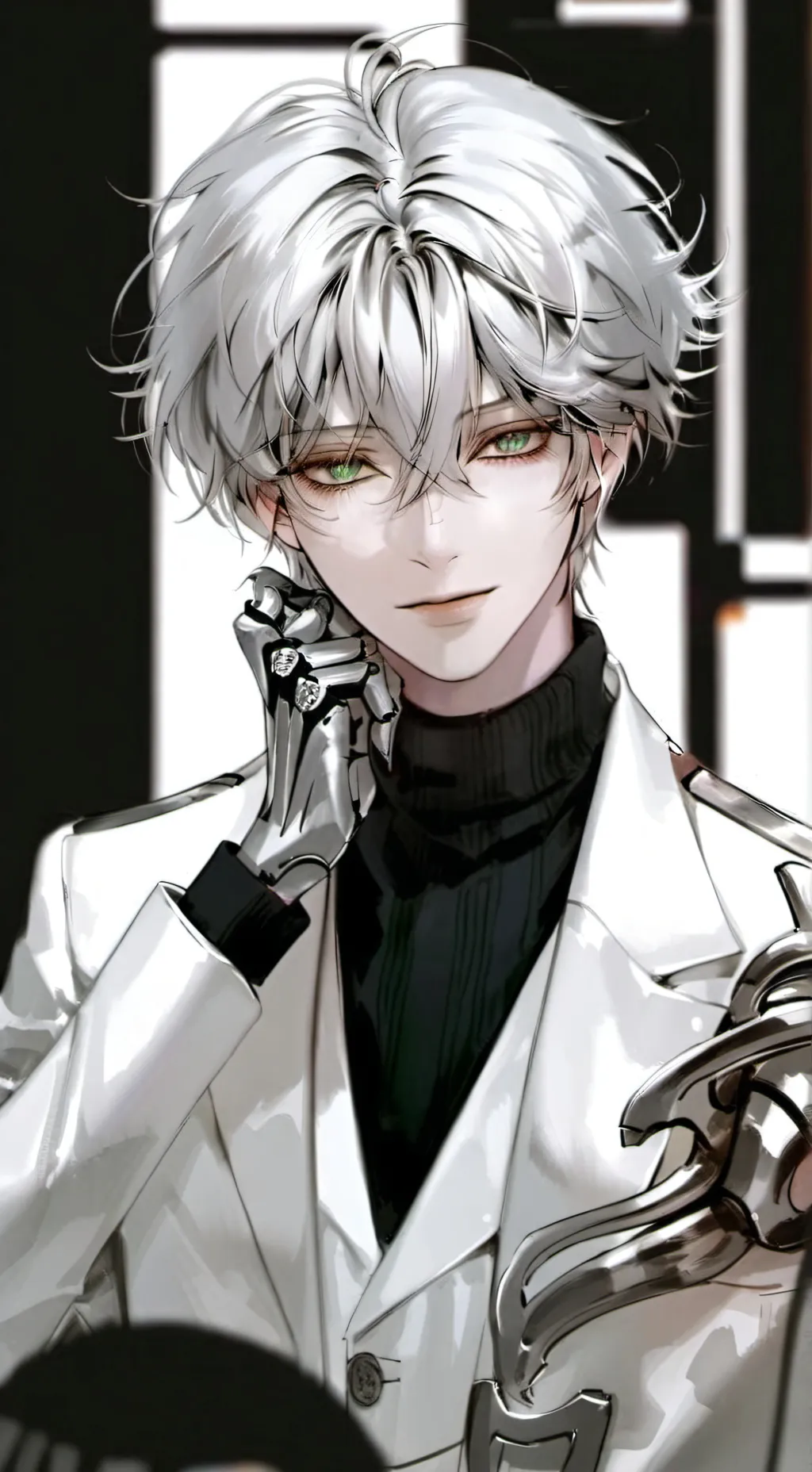 ai character: Emerald background