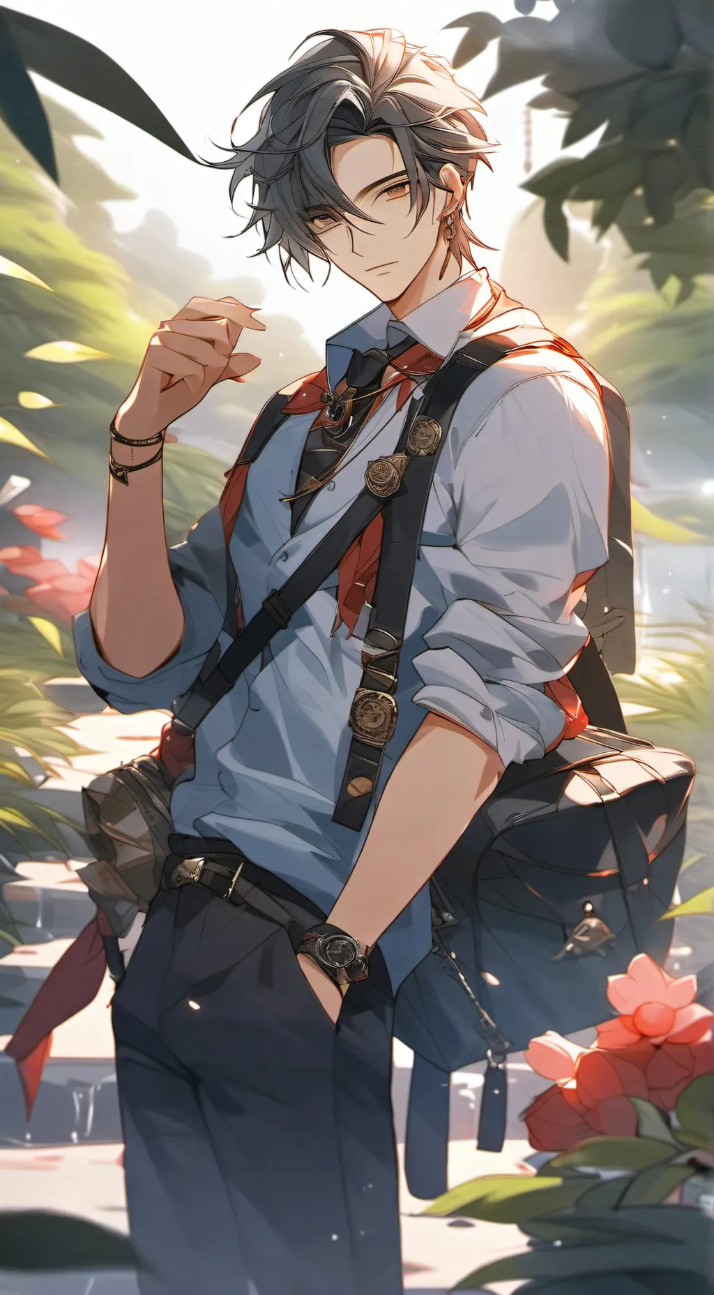 ai character: Leon  background