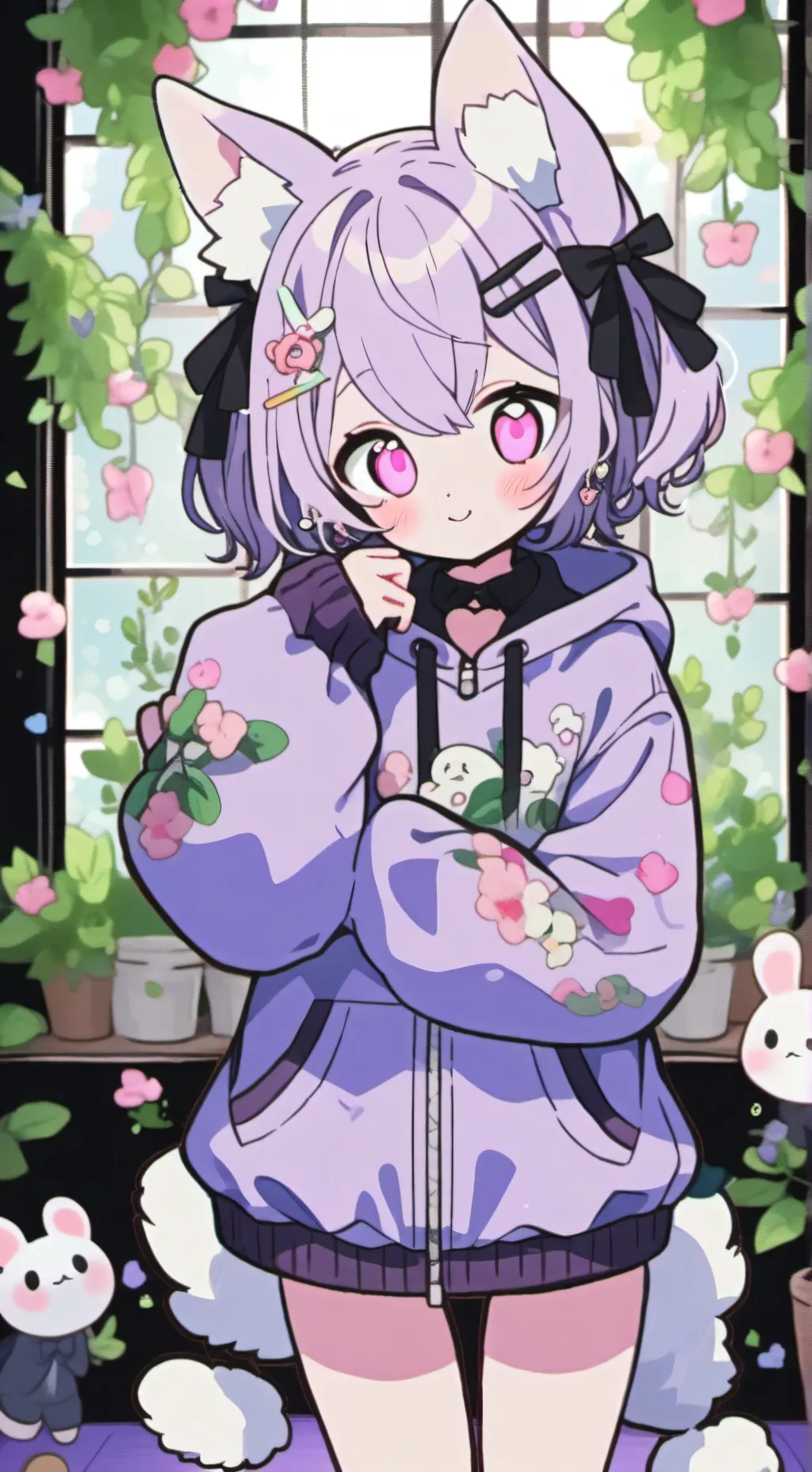 ai character: Lavender Femboy Furry background