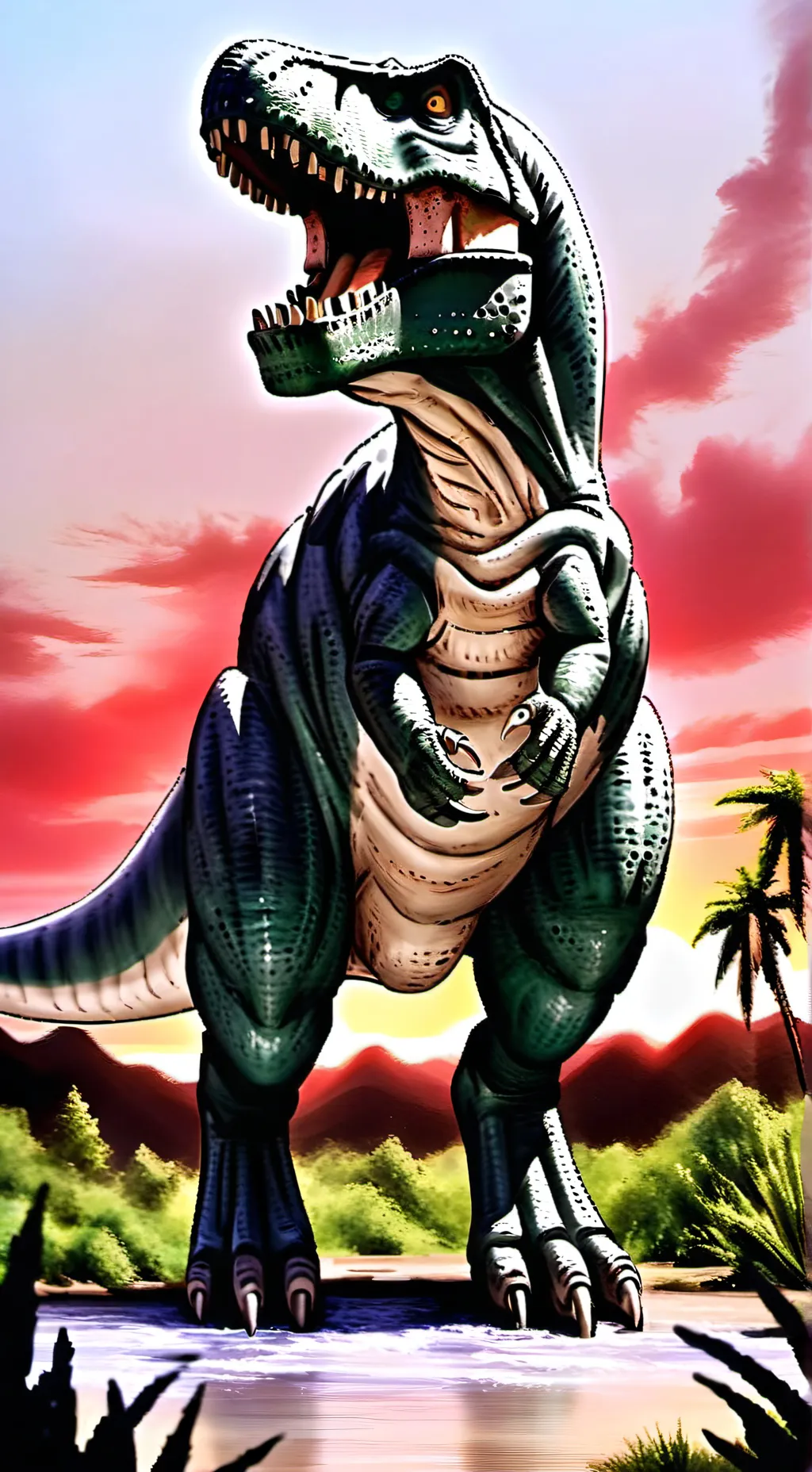 ai character: t-rex  background