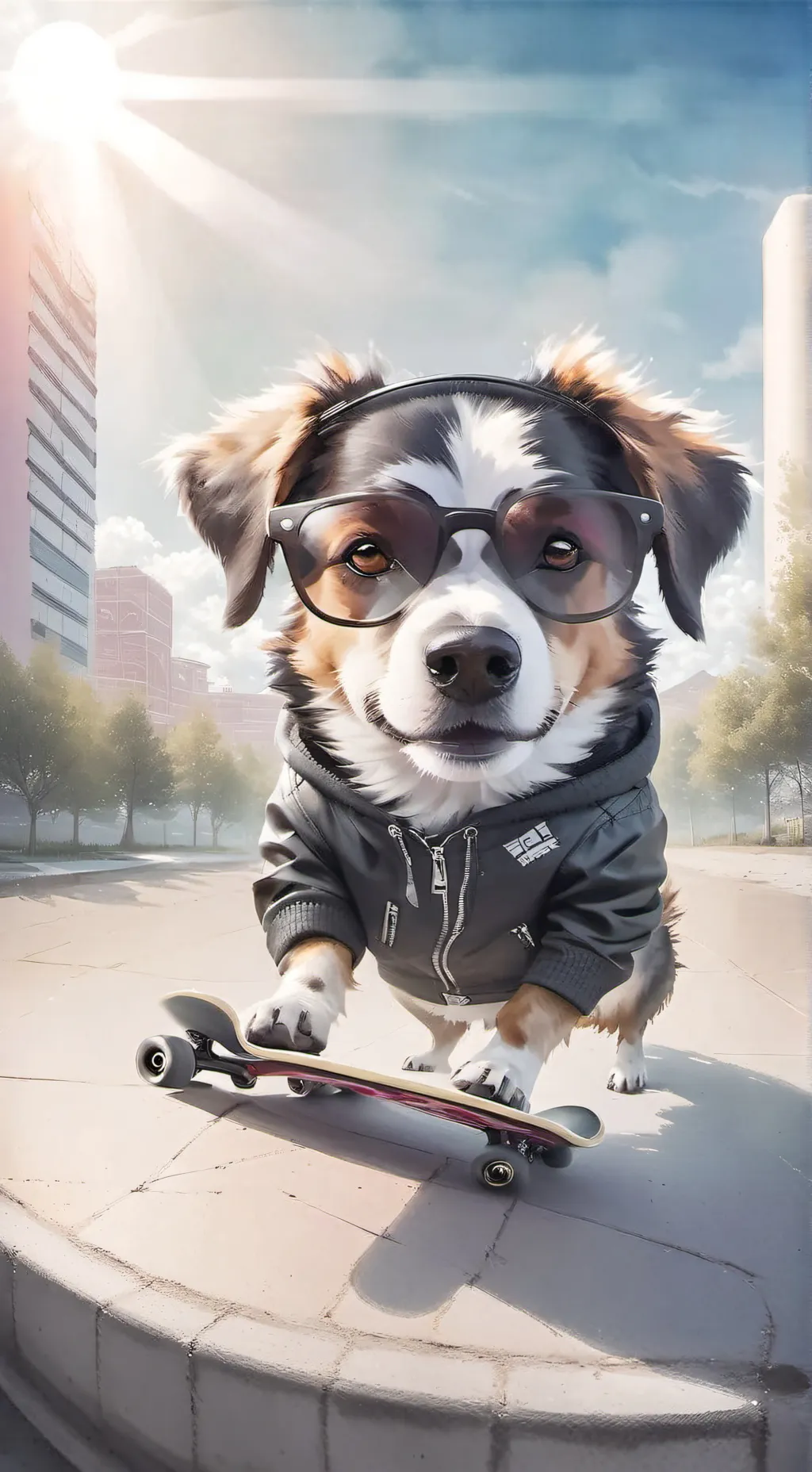 ai character: cool doggy background