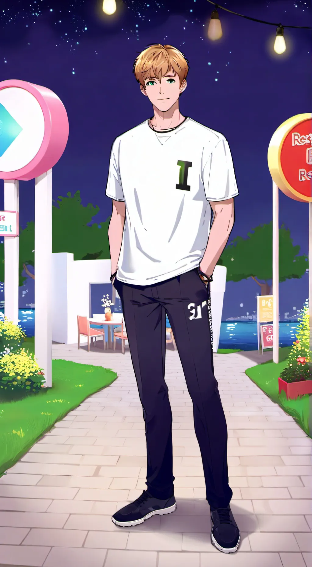 ai character: anime man background