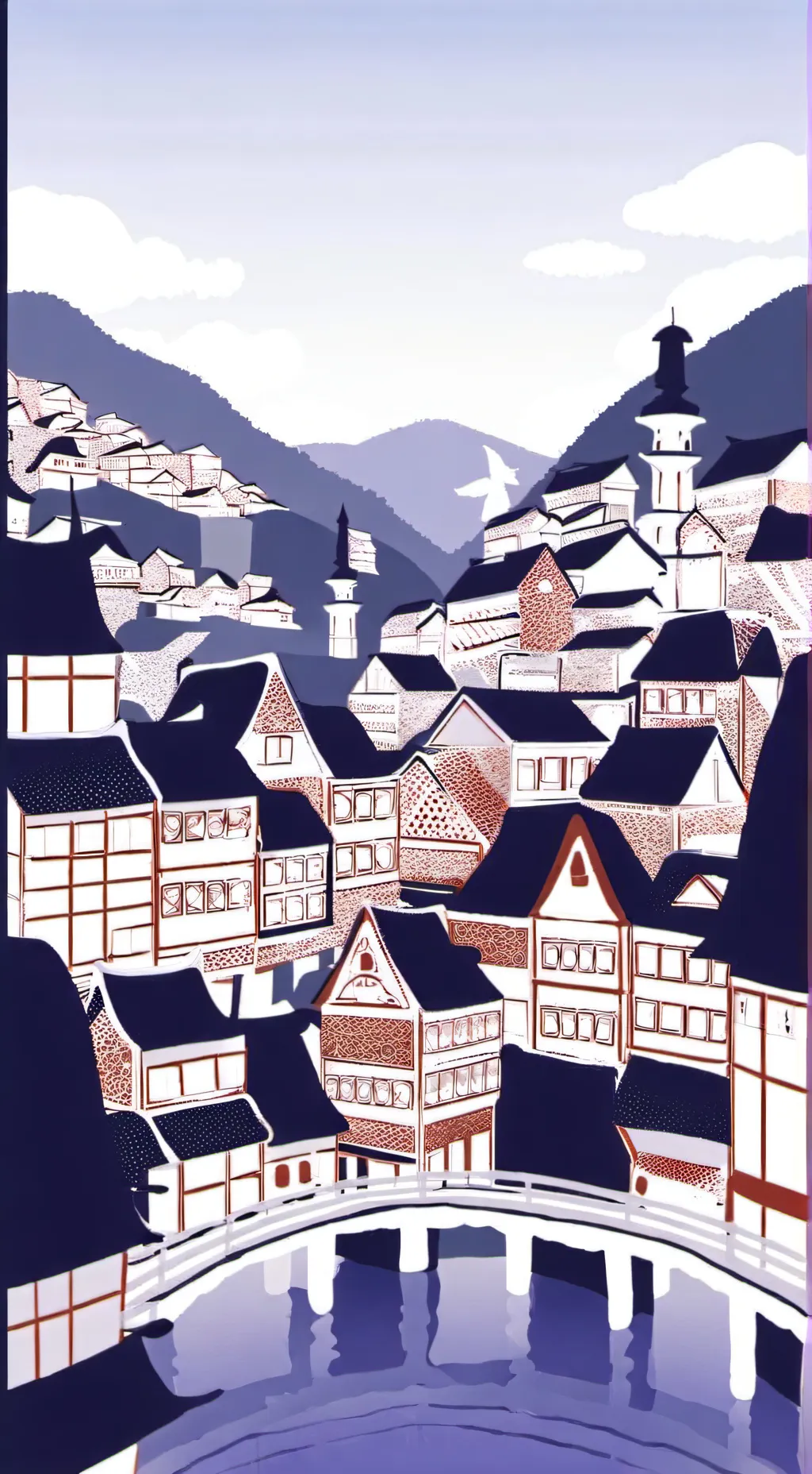 ai character: Somewhere in sky background