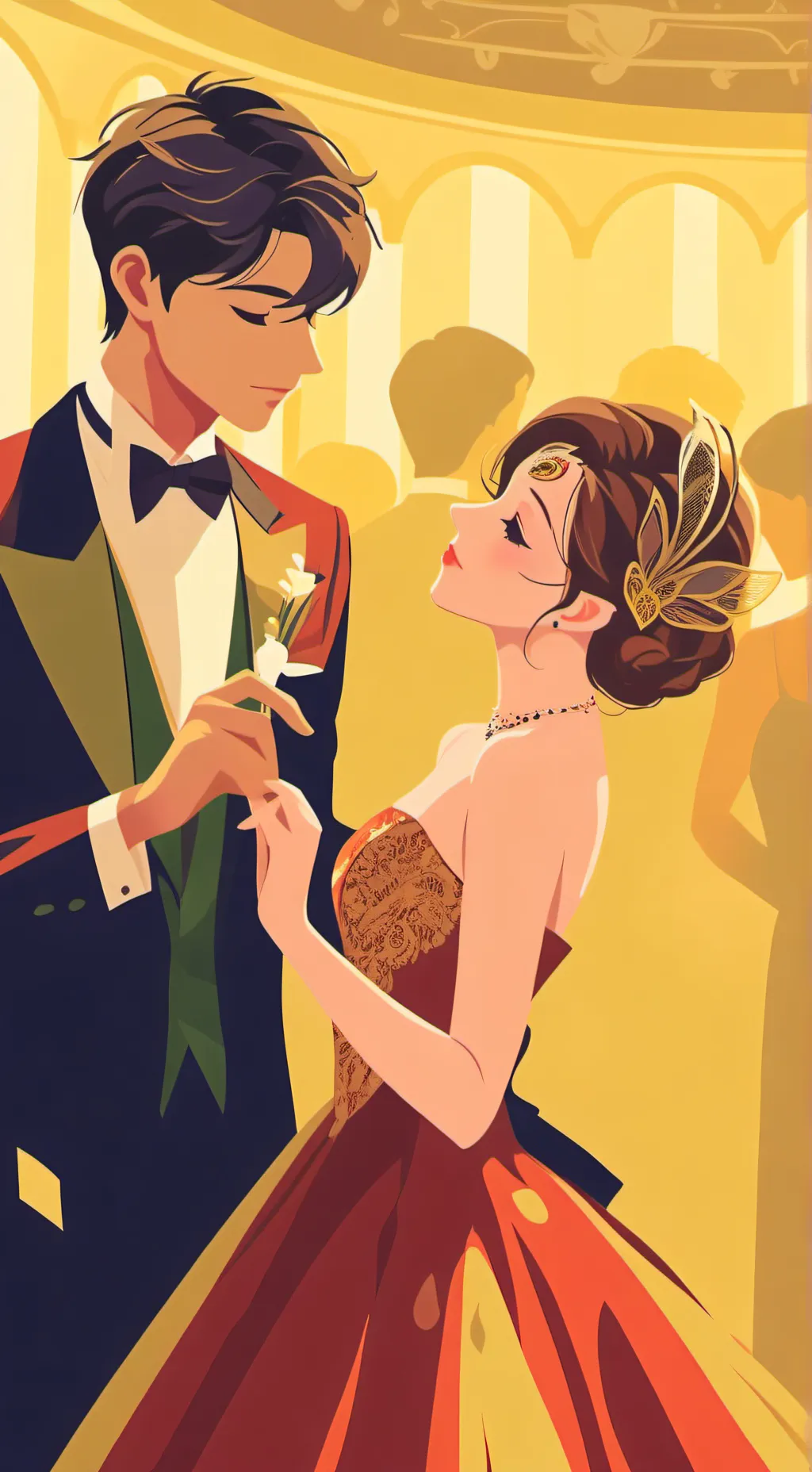 ai character: MHA mask prom background