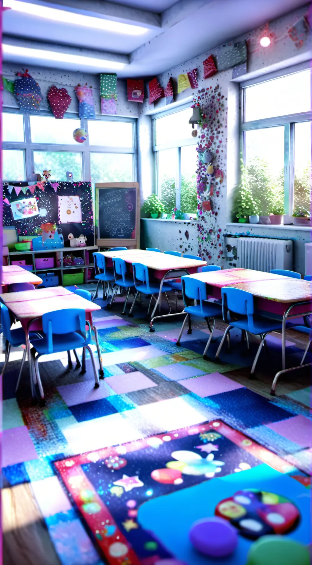 ai character: kindergarten background