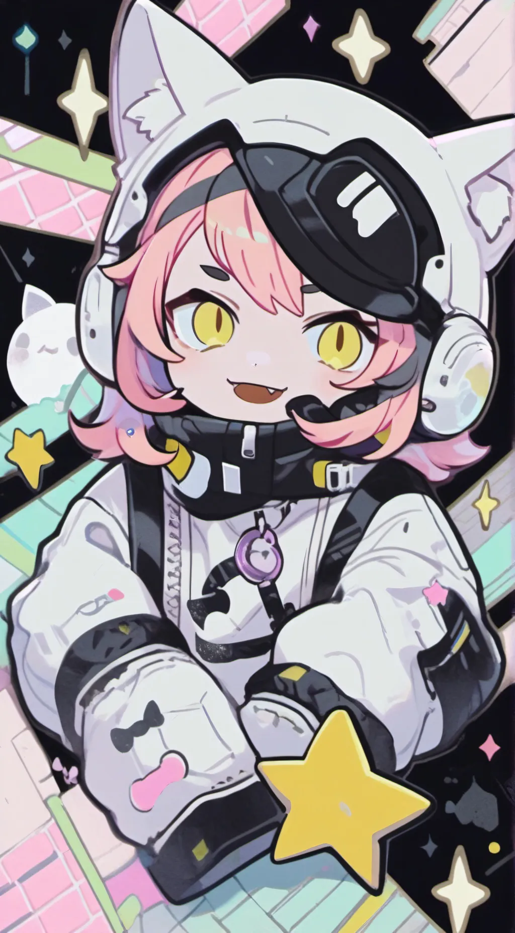 ai character: bacon girl  background