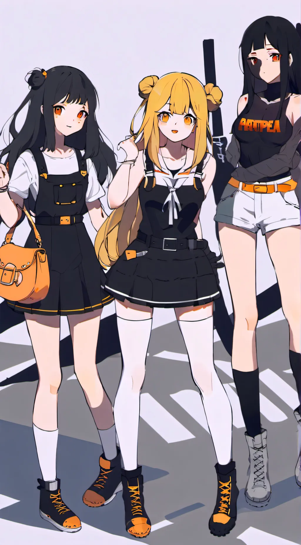 ai character: 3 ragazze belle background