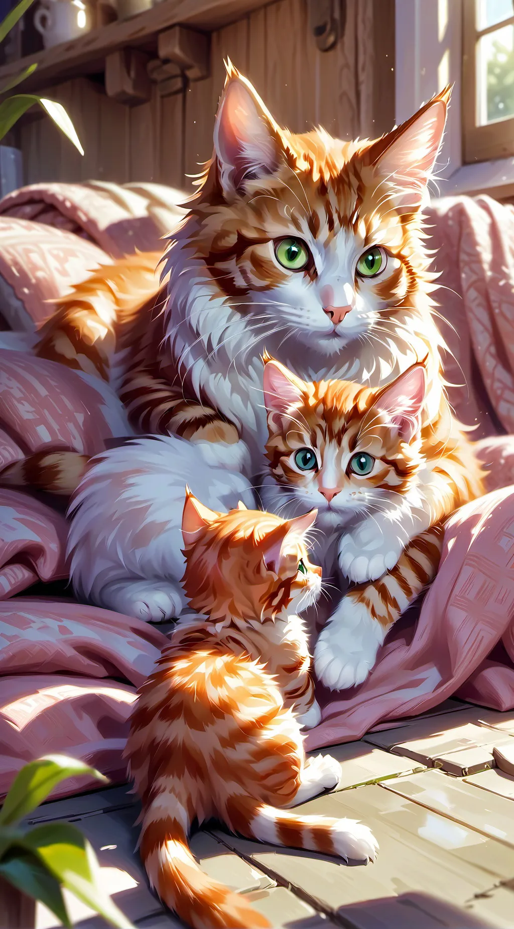 ai character: motha cat n KITTYS background