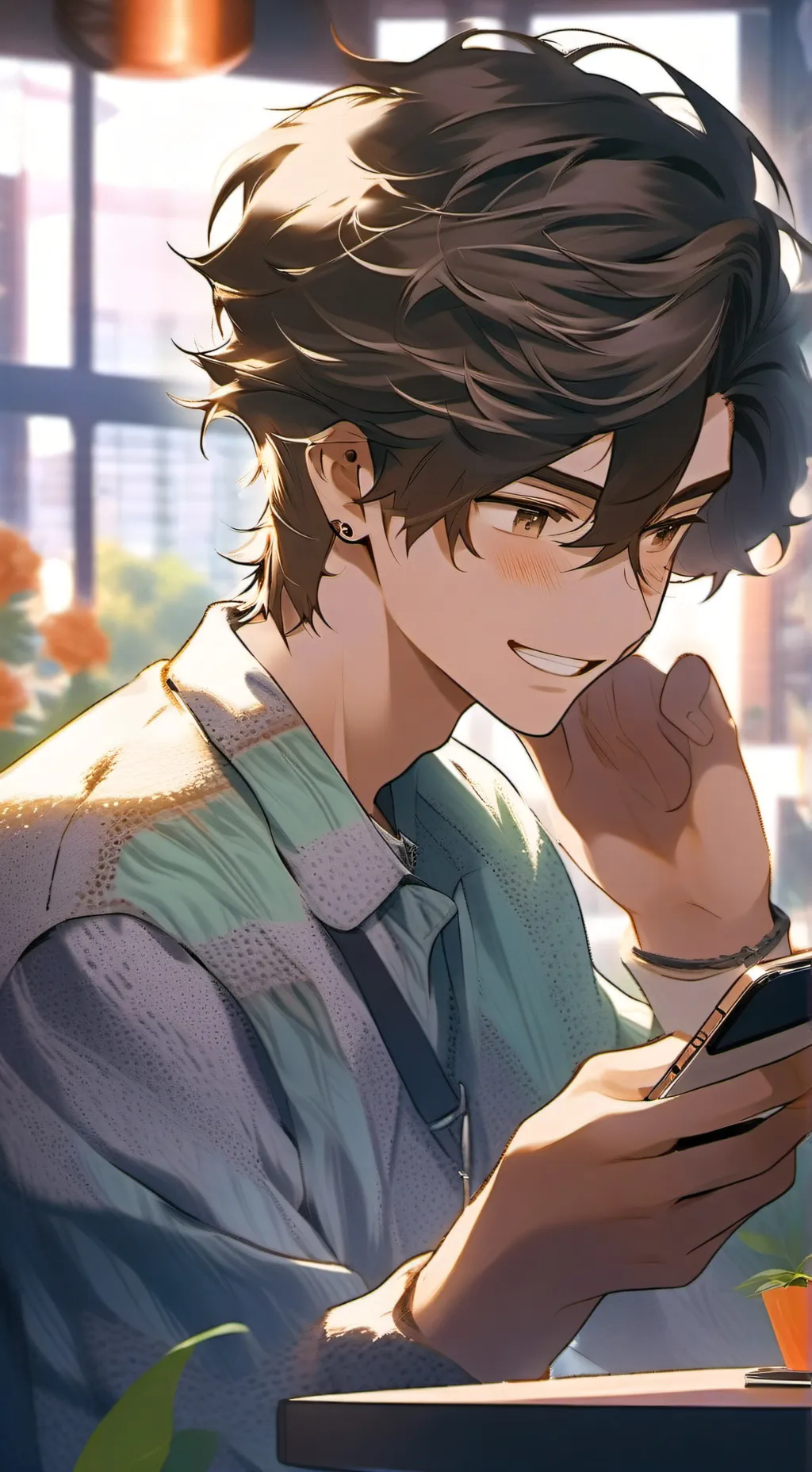 ai character: Mike Charley🩷 background