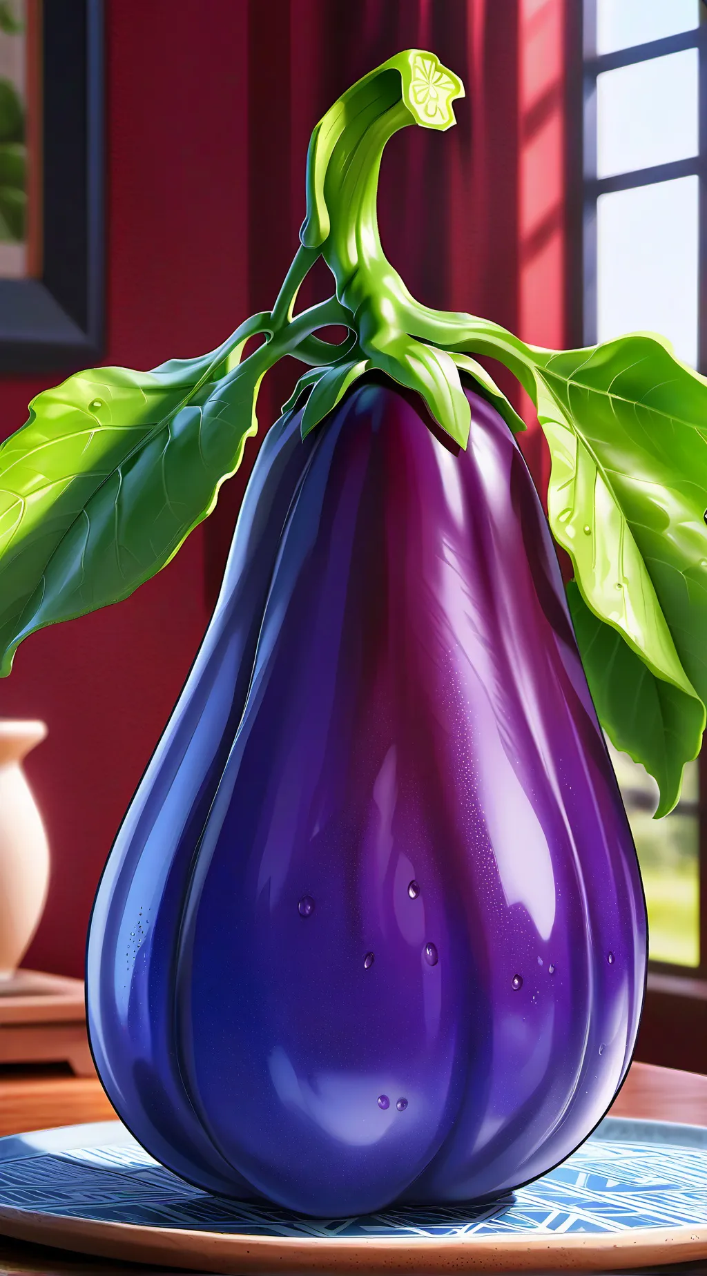 ai character: Eggplant background