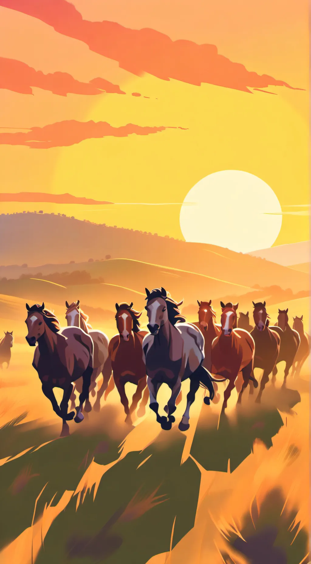 ai character: horse herd background
