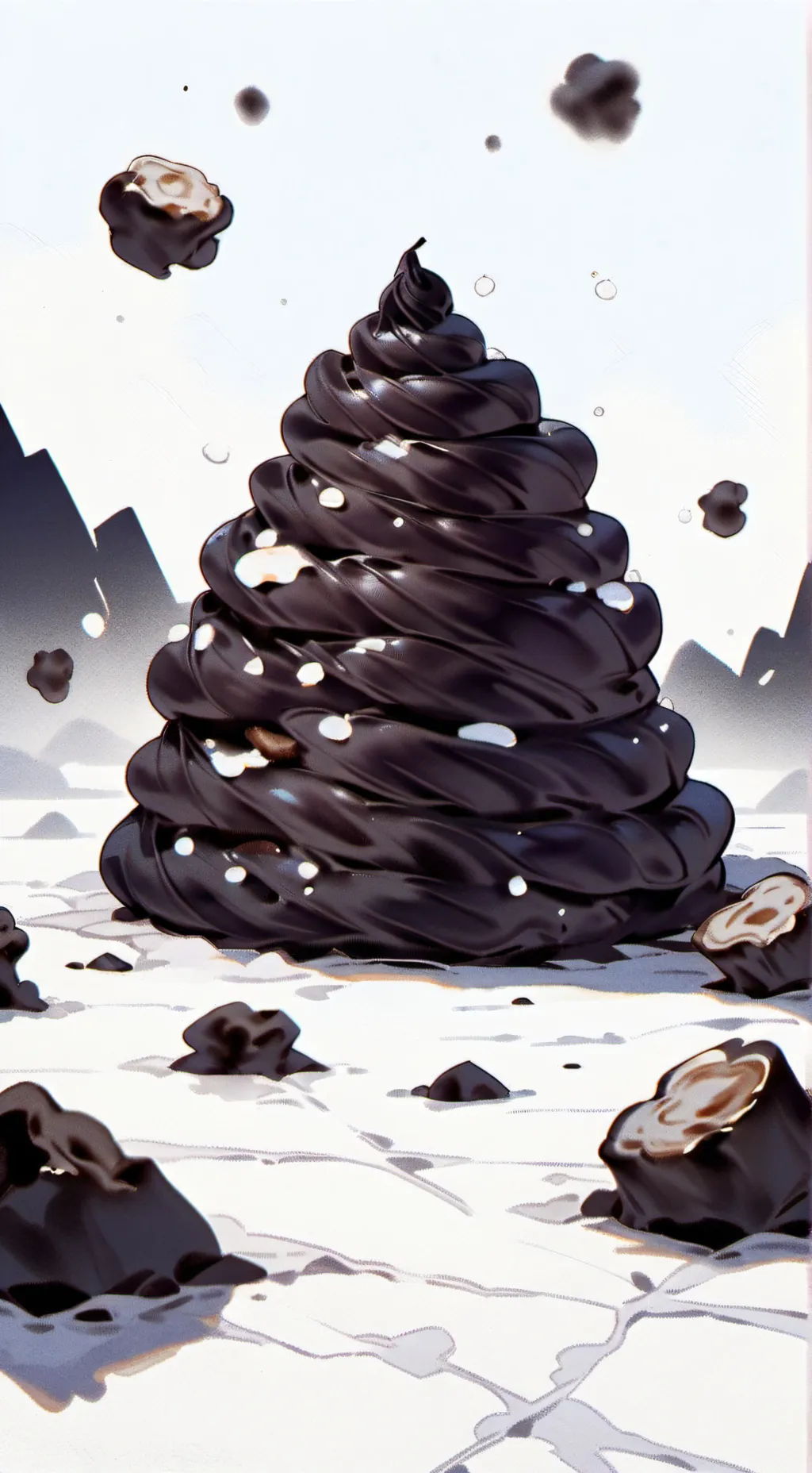 ai character: kupa gówno (poop) background