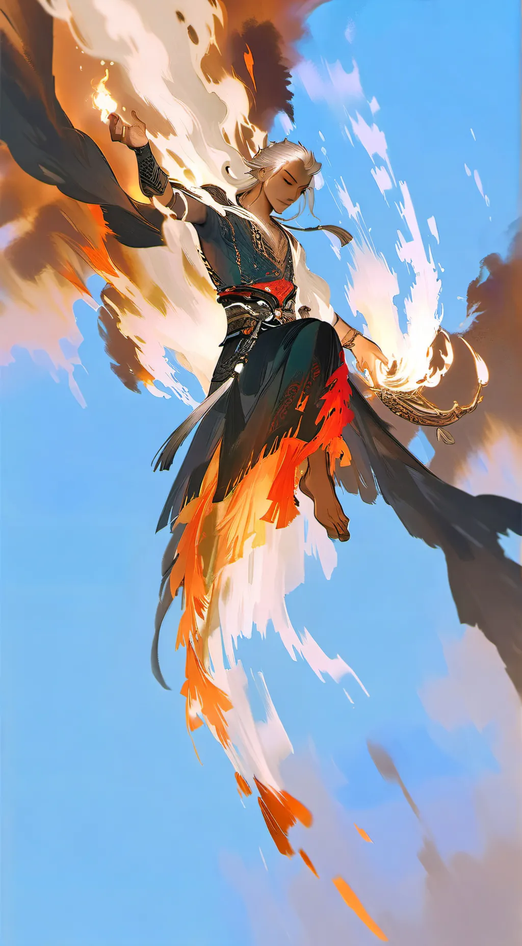 ai character: FLAME background